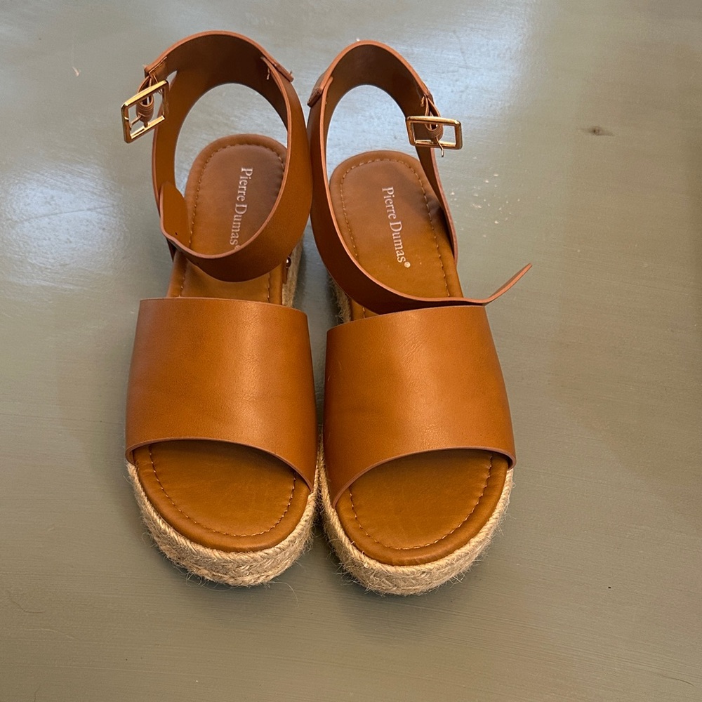 Pierre Dumas Tan Ankle Strap Sandals
